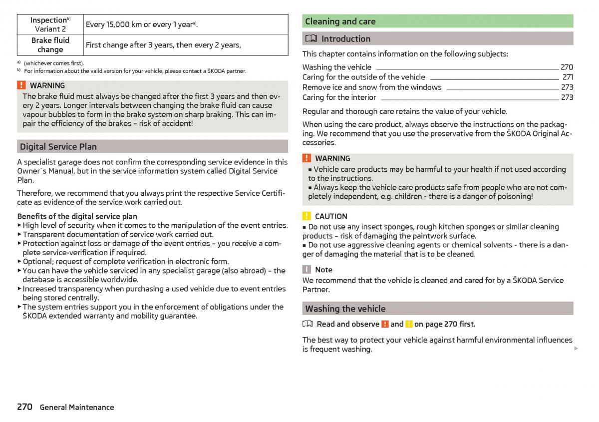 Skoda Kodiaq owners manual / page 272