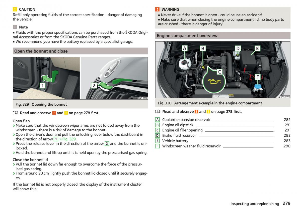 Skoda Kodiaq owners manual / page 281