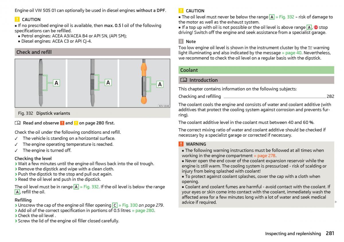 Skoda Kodiaq owners manual / page 283