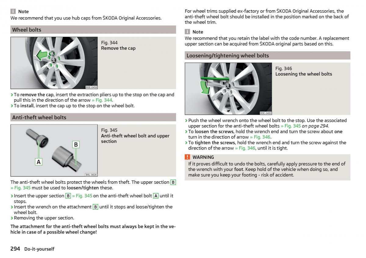 Skoda Kodiaq owners manual / page 296