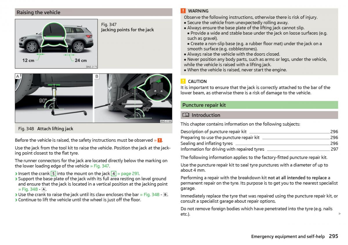 Skoda Kodiaq owners manual / page 297