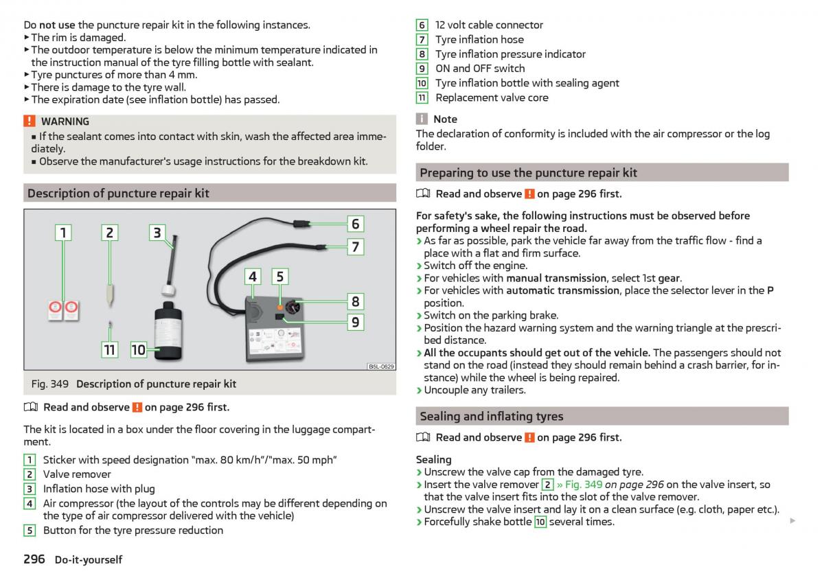 Skoda Kodiaq owners manual / page 298