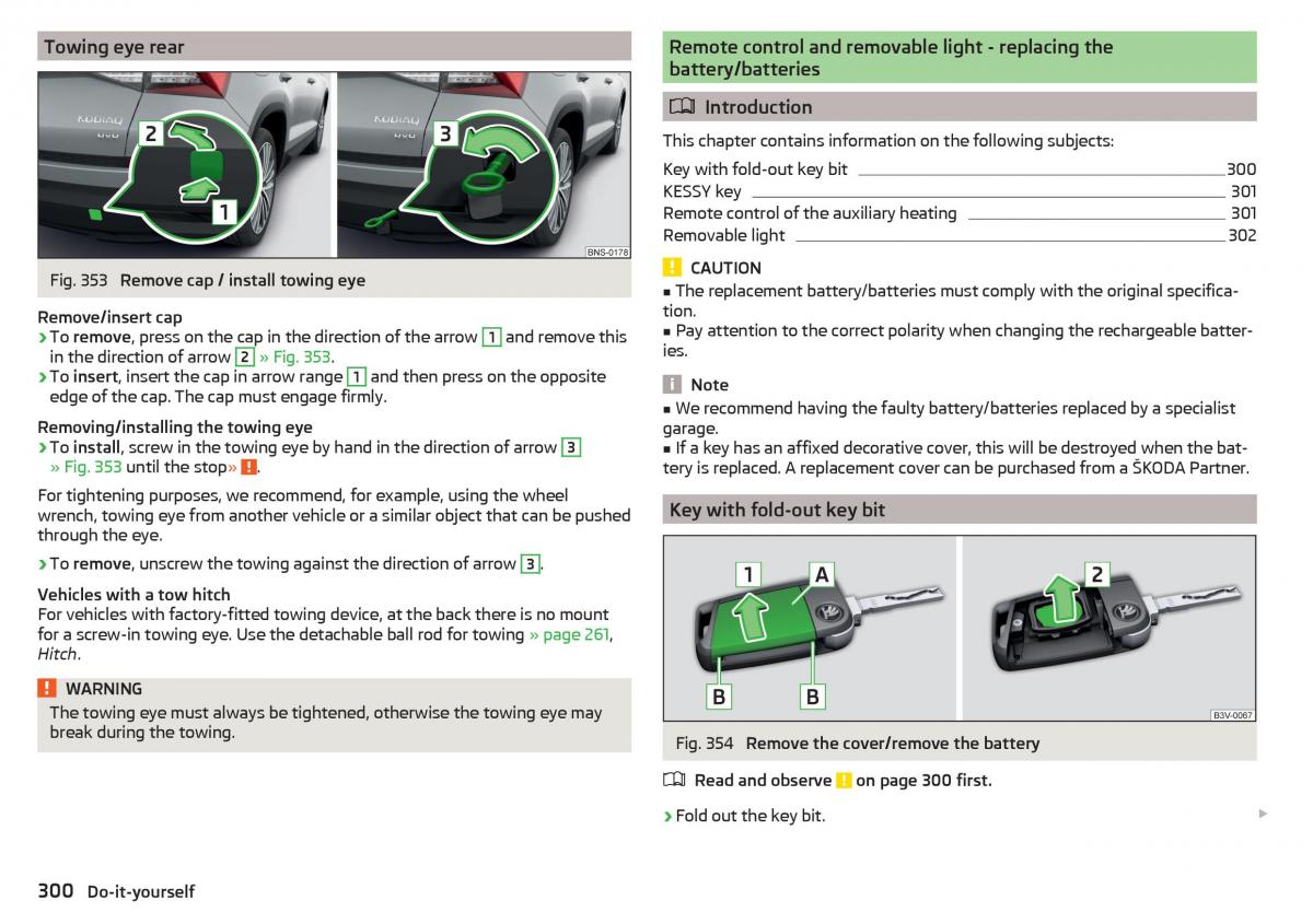 Skoda Kodiaq owners manual / page 302