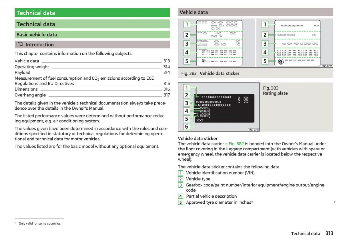 Skoda Kodiaq owners manual / page 315