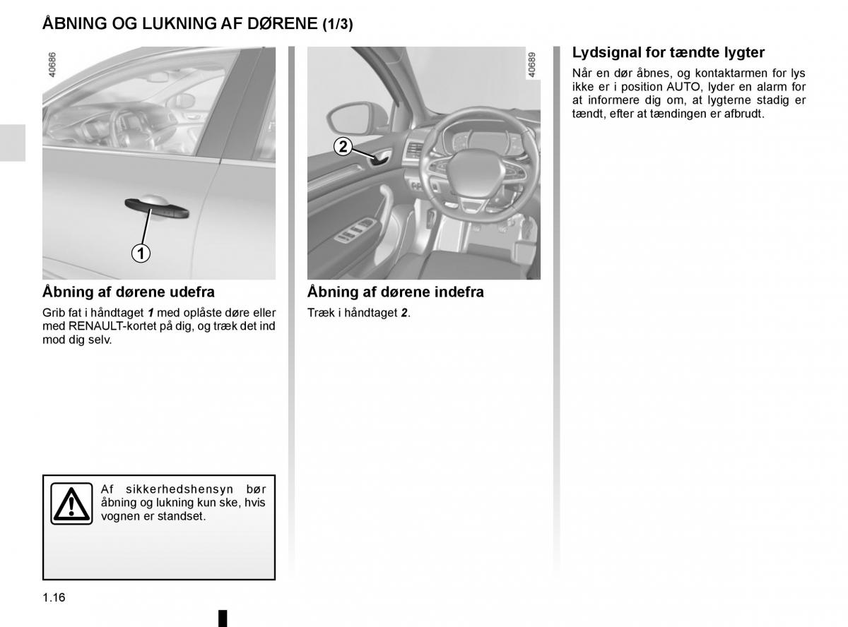 Renault Megane IV 4 Bilens instruktionsbog / page 22