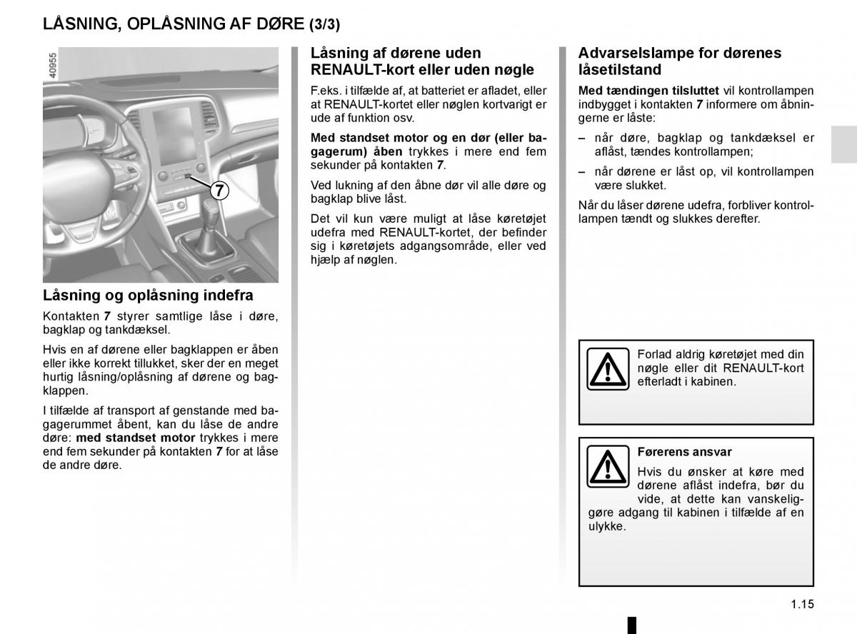 Renault Megane IV 4 Bilens instruktionsbog / page 21