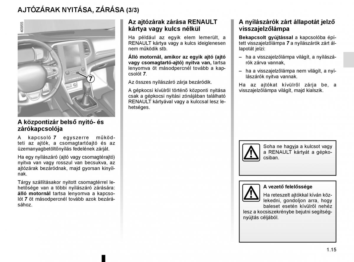 Renault Megane IV 4 Kezelesi utmutato / page 21