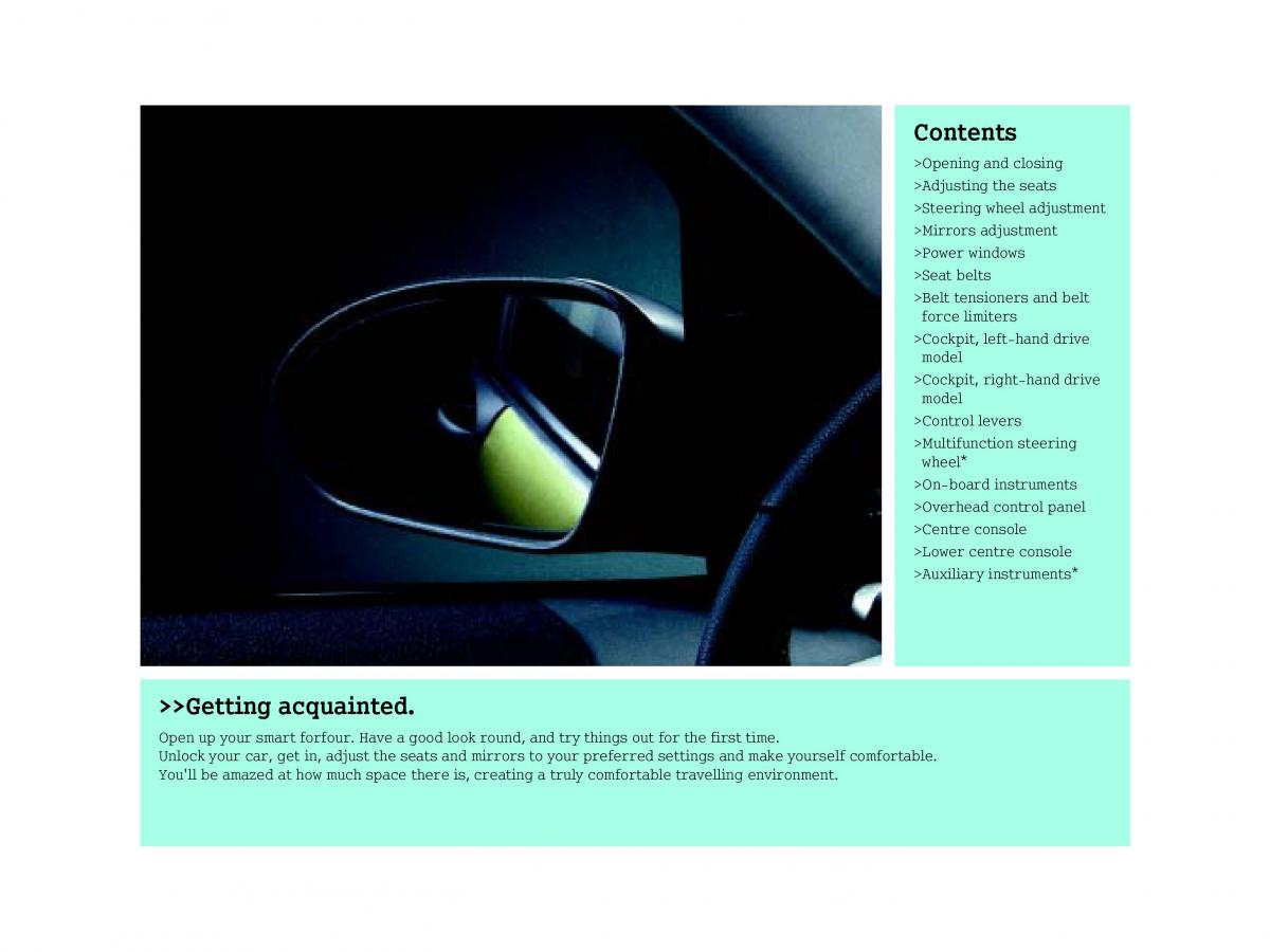 manual  Smart Forfour I 1 owners manual / page 9