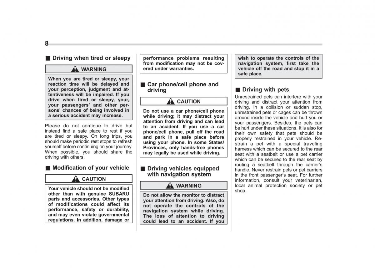 Subaru Impreza IV 4 owners manual / page 11