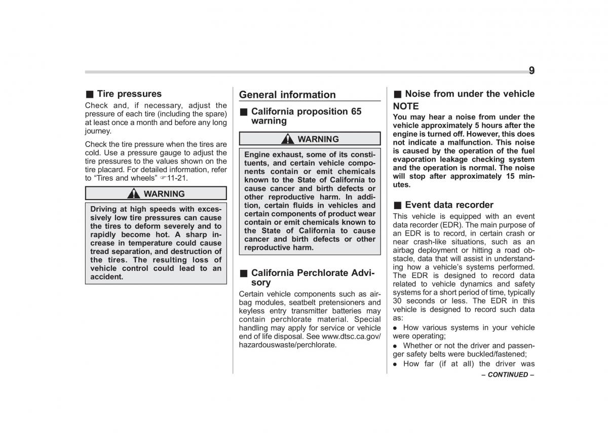 Subaru Impreza IV 4 owners manual / page 12