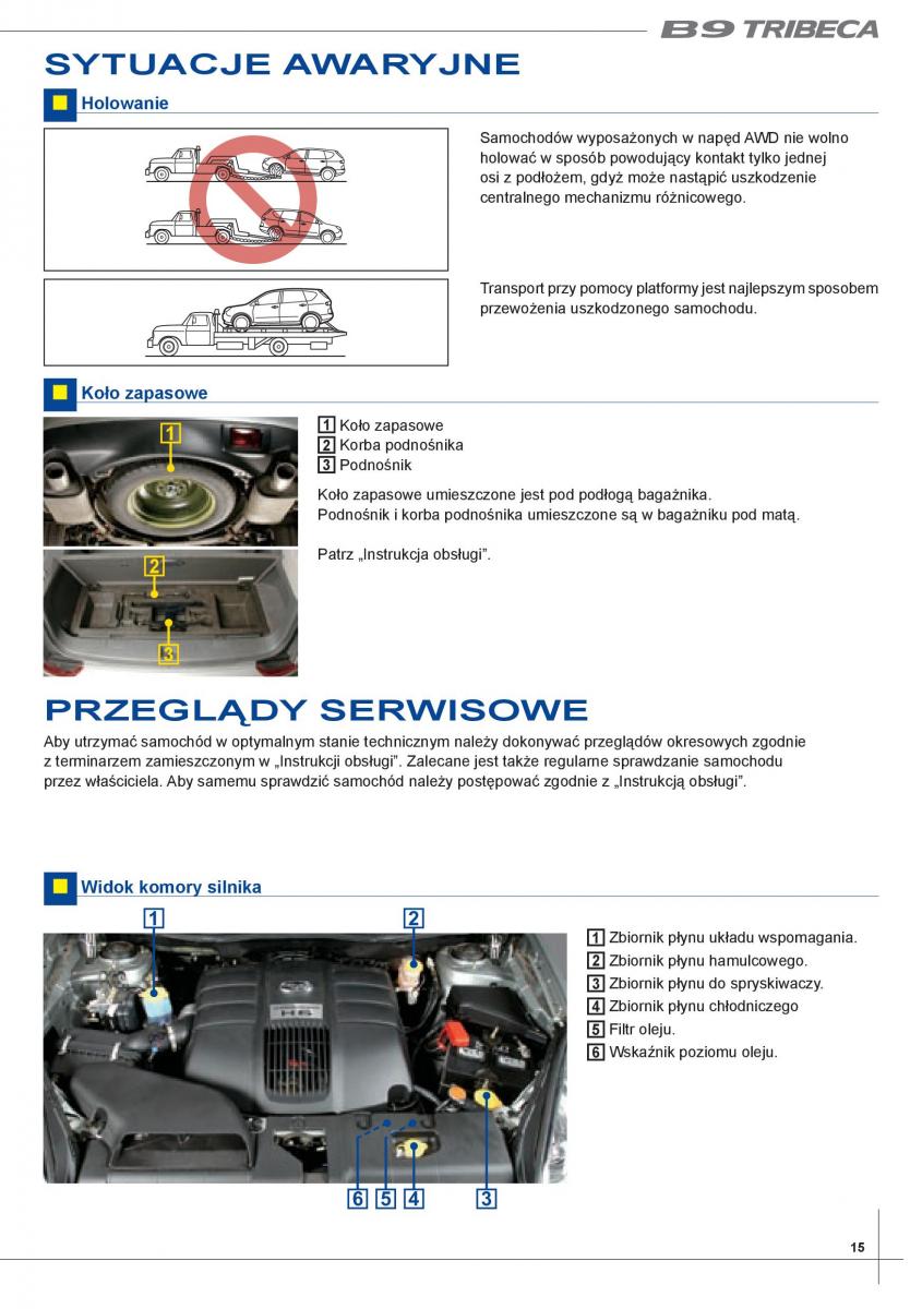 Subaru Tribeca B9 instrukcja obslugi / page 15