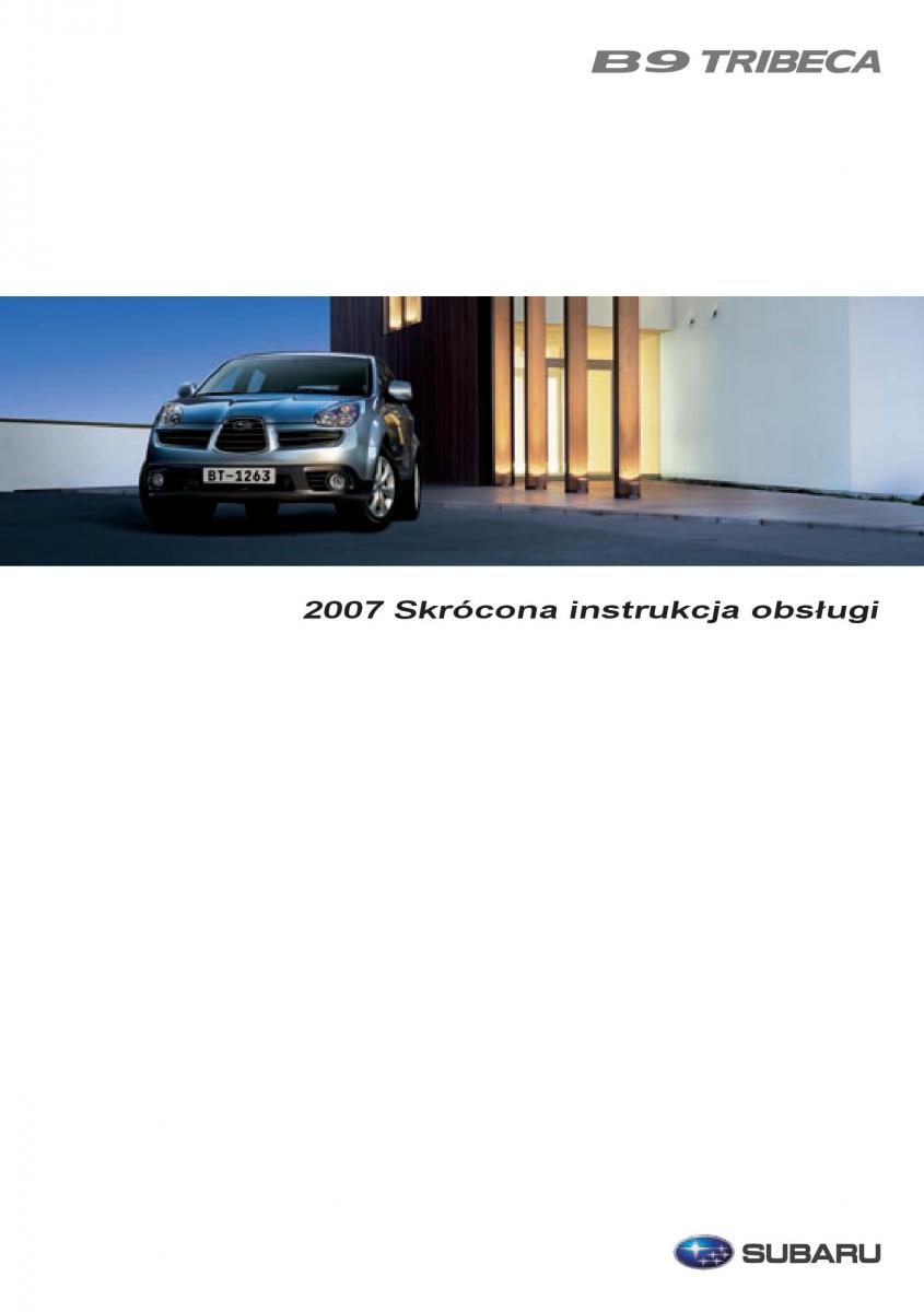 Subaru Tribeca B9 instrukcja obslugi / page 1
