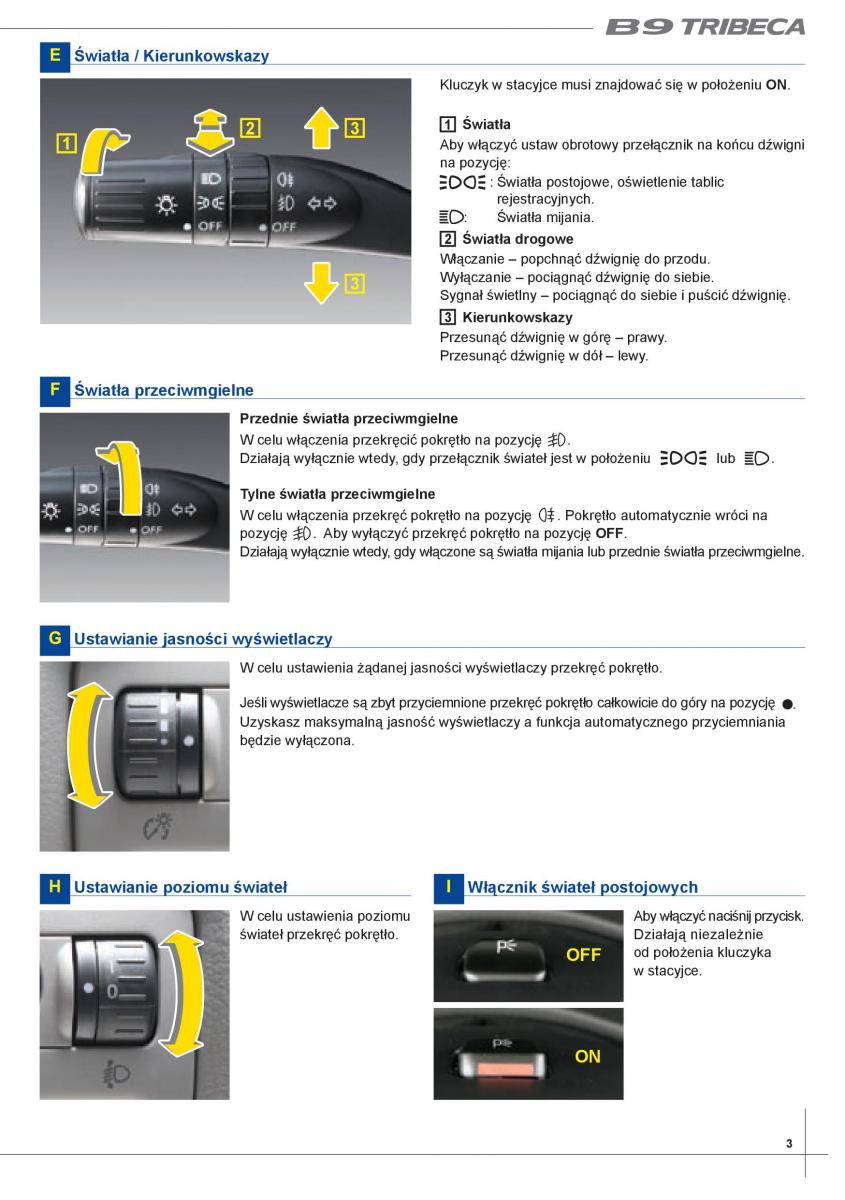 Subaru Tribeca B9 instrukcja obslugi / page 3
