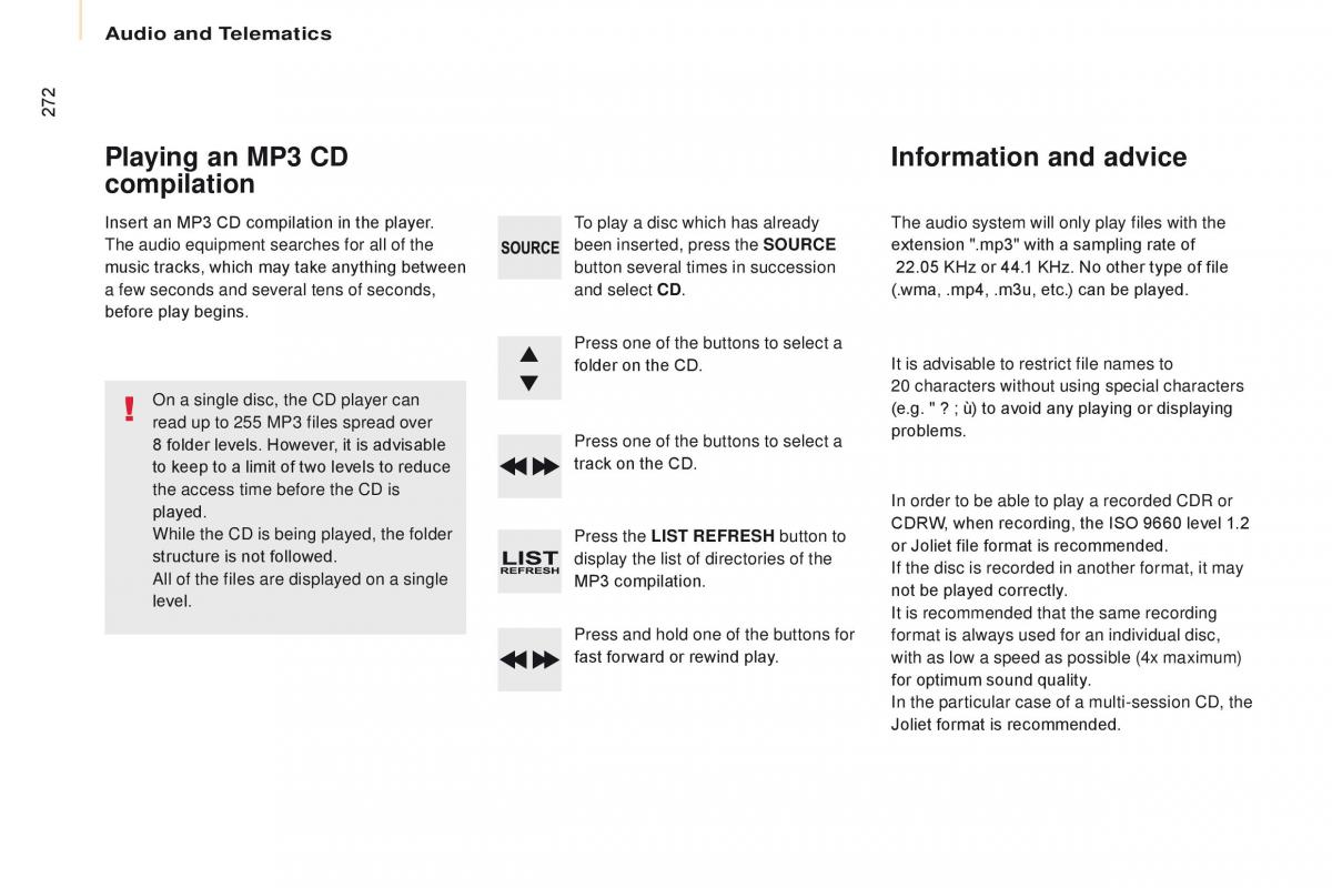 Citroen Berlingo Multispace II 2 owners manual / page 274