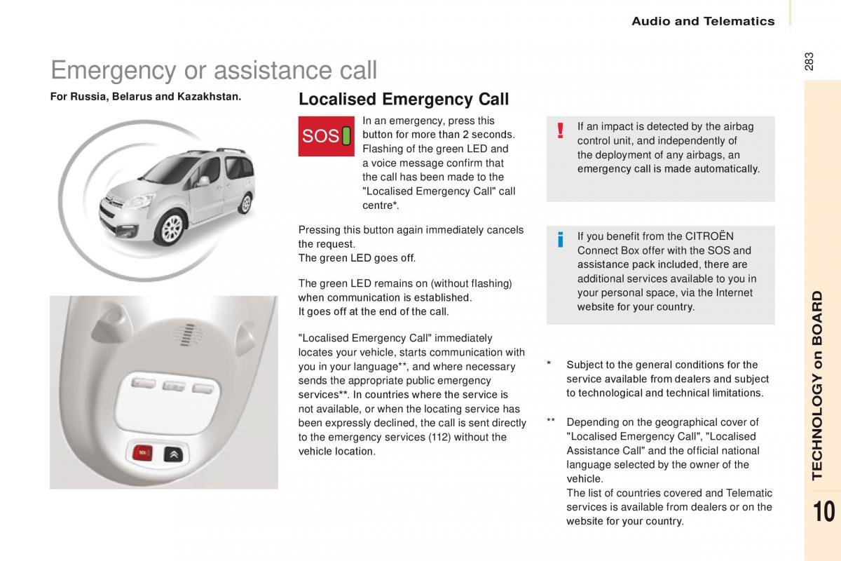 Citroen Berlingo Multispace II 2 owners manual / page 285
