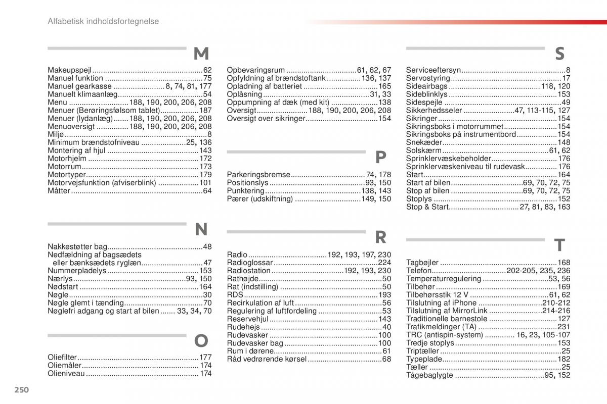 Citroen C1 II 2 Bilens instruktionsbog / page 252