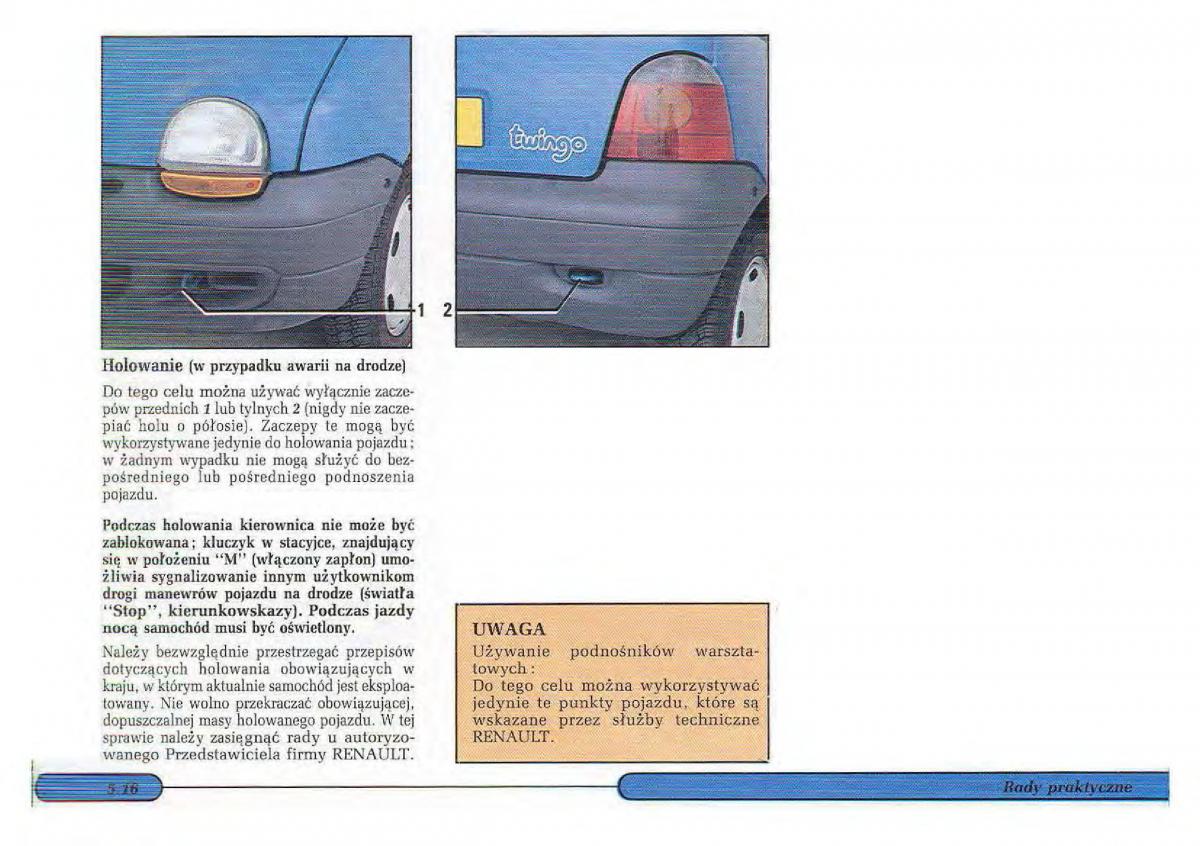 Renault Twingo I 1 instrukcja obslugi / page 86
