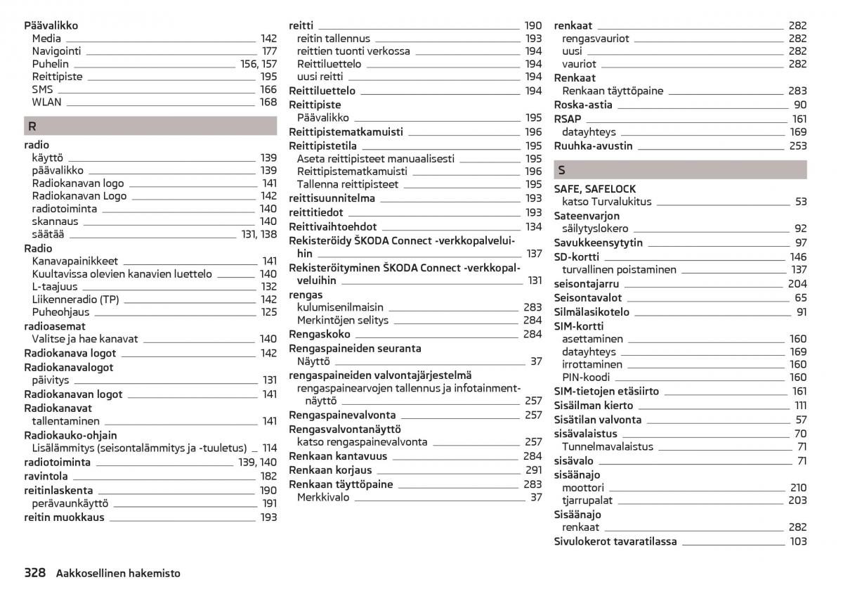 Skoda Kodiaq omistajan kasikirja / page 330