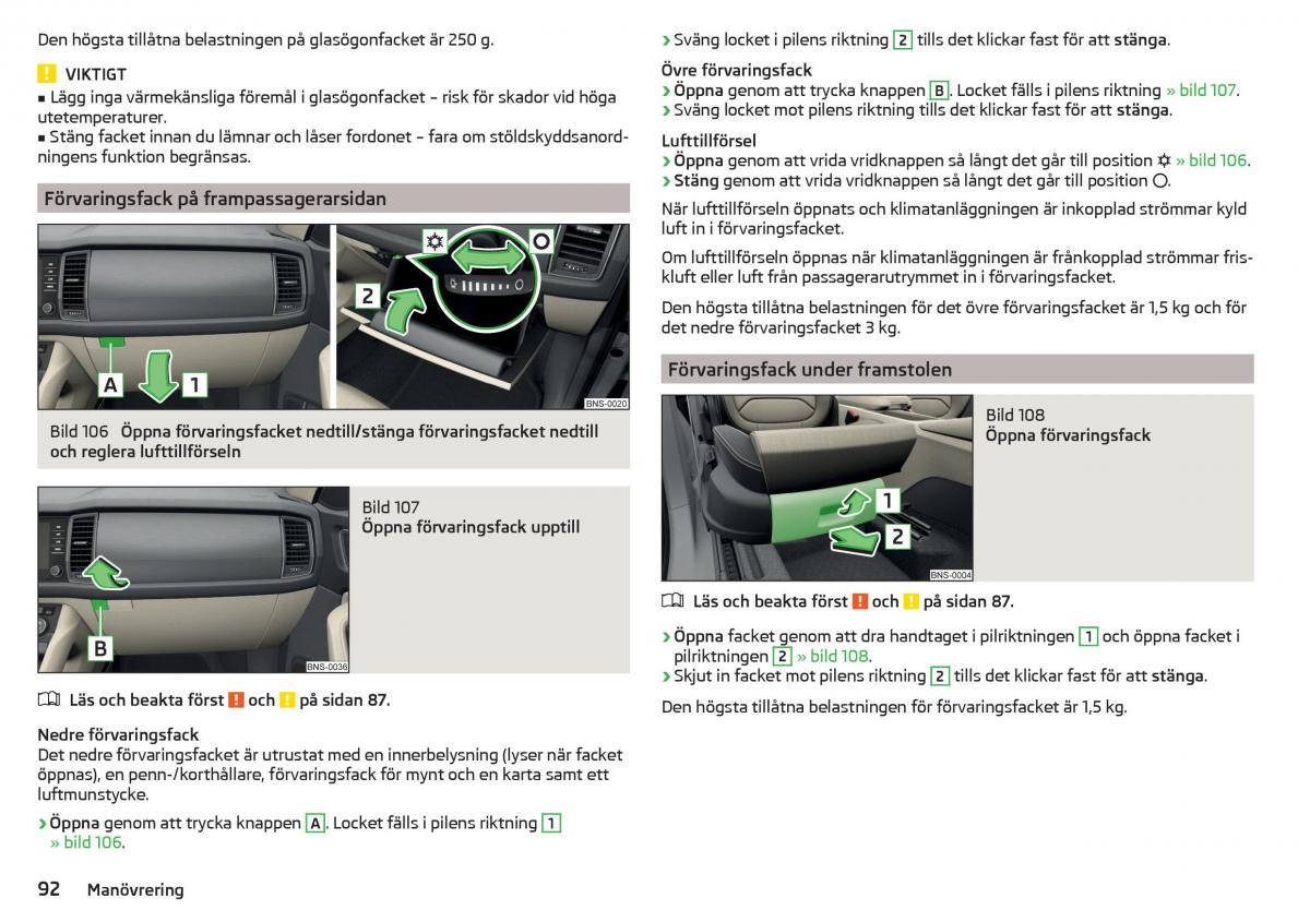 Skoda Kodiaq instruktionsbok / page 94