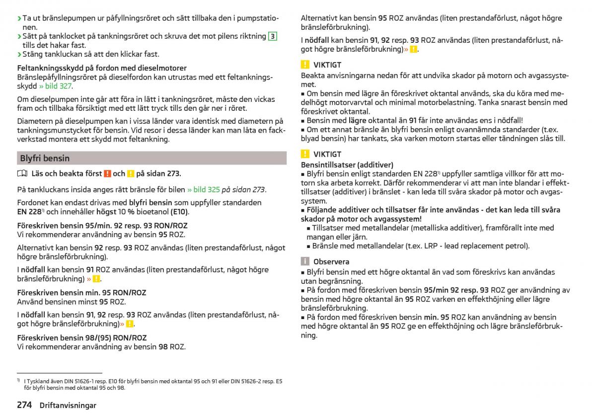 Skoda Kodiaq instruktionsbok / page 276