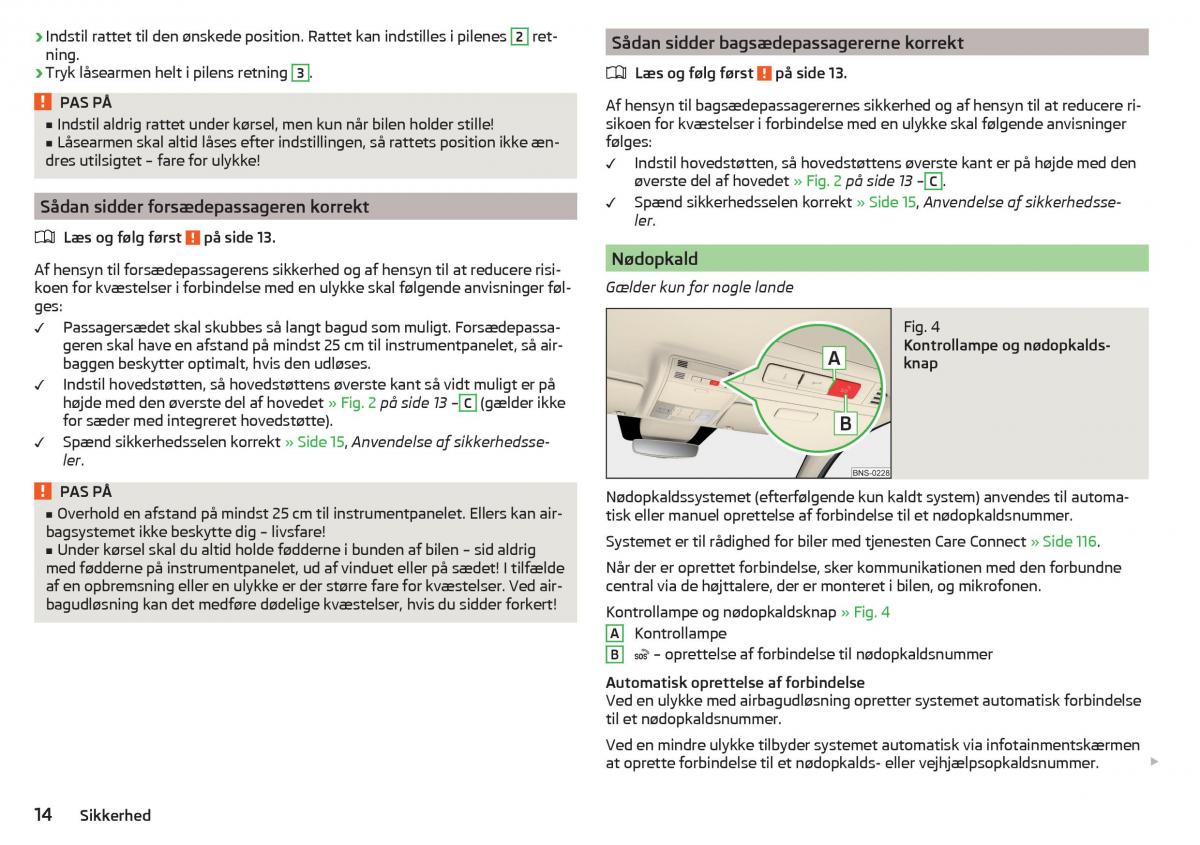 Skoda Kodiaq Bilens instruktionsbog / page 16