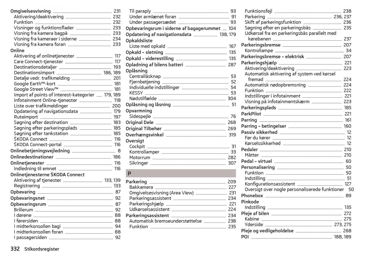 Skoda Kodiaq Bilens instruktionsbog / page 334