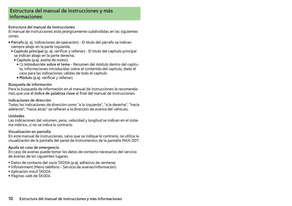 Skoda Kodiaq manual del propietario / page 12