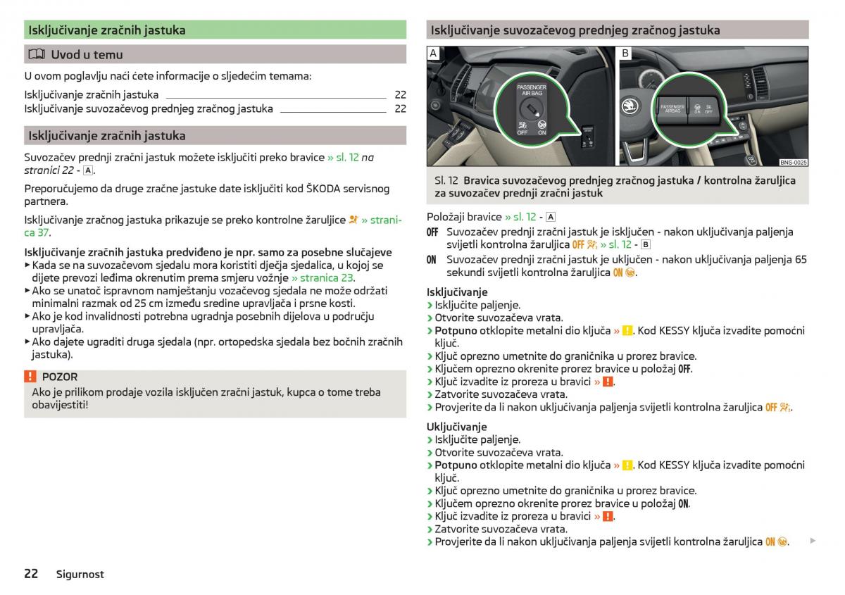 manual Skoda Kodiaq vlasnicko uputstvo / page 24