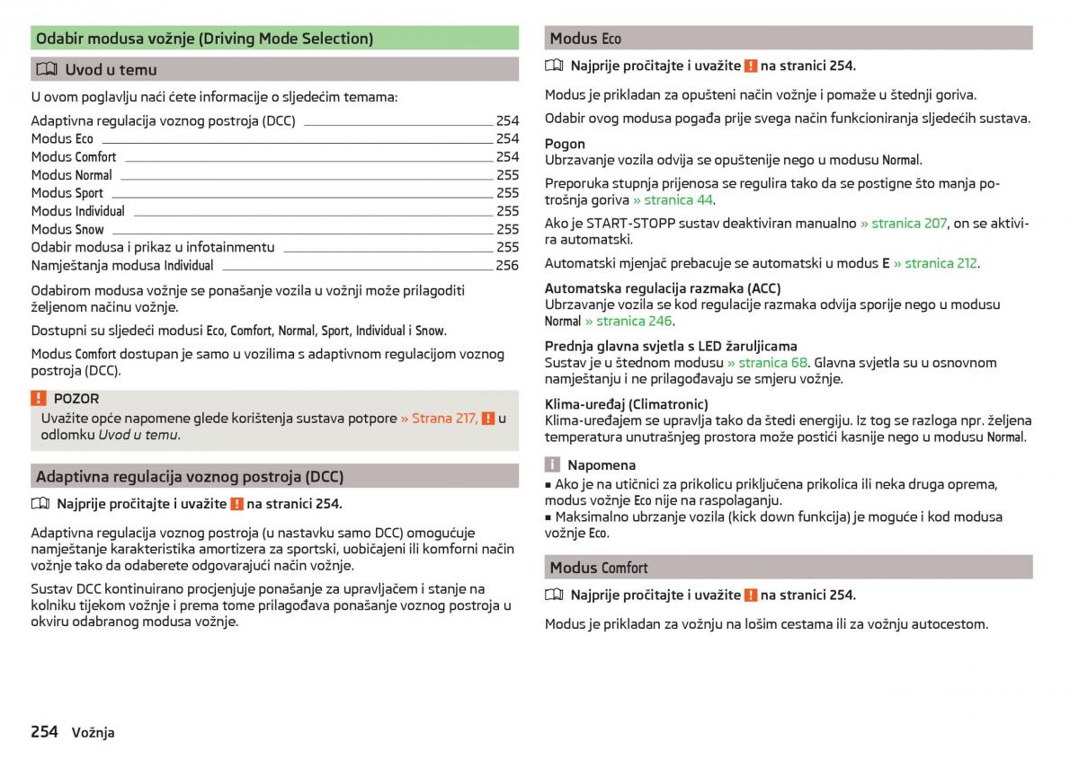 Skoda Kodiaq vlasnicko uputstvo / page 256