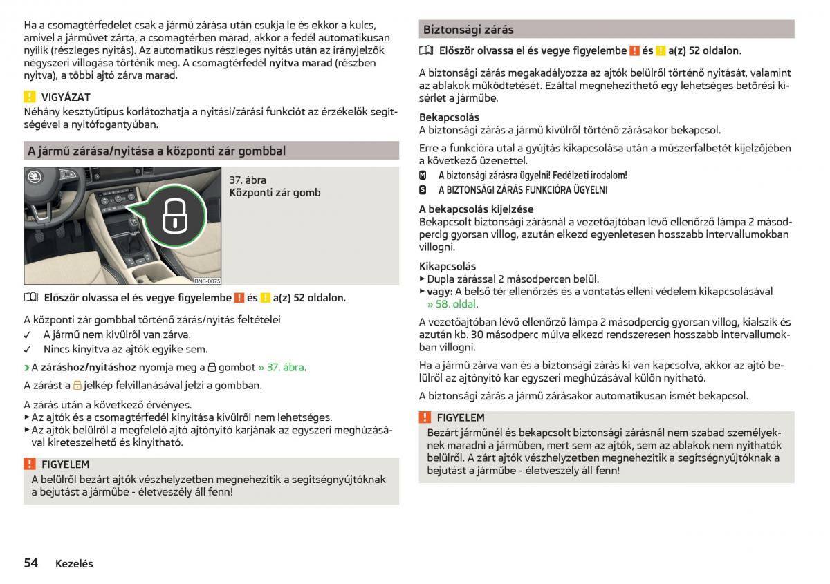Skoda Kodiaq Kezelesi utmutato / page 56