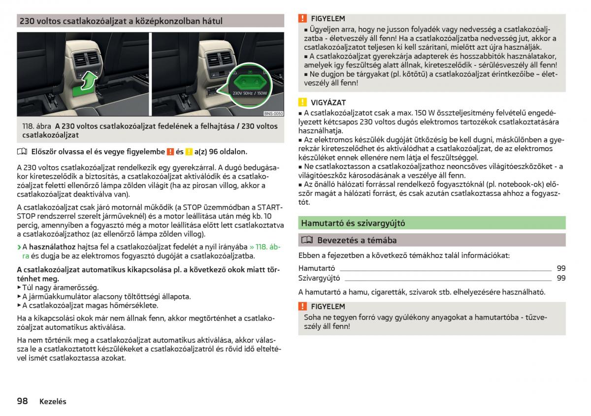 Skoda Kodiaq Kezelesi utmutato / page 100