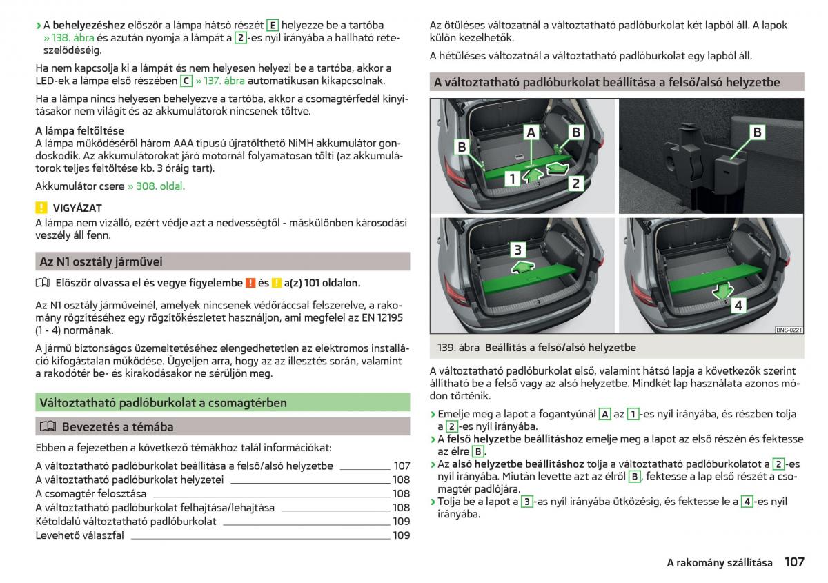 Skoda Kodiaq Kezelesi utmutato / page 109