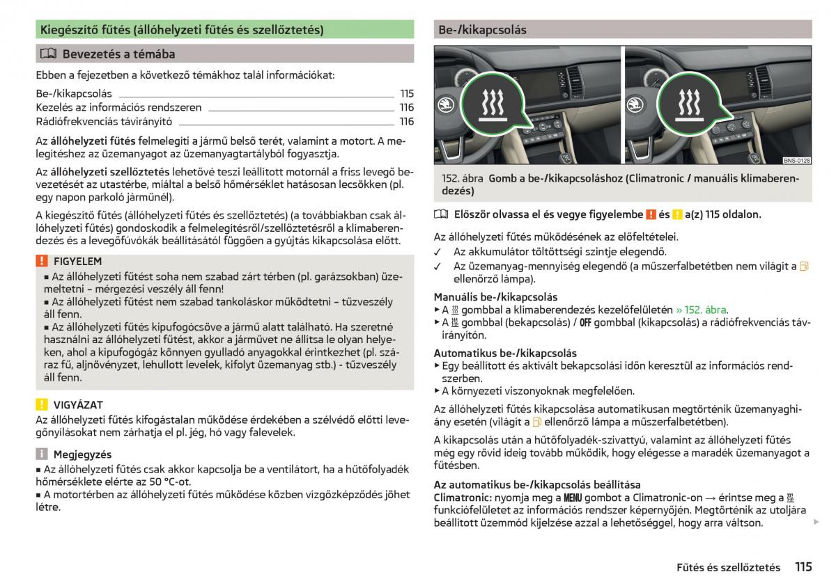 Skoda Kodiaq Kezelesi utmutato / page 117