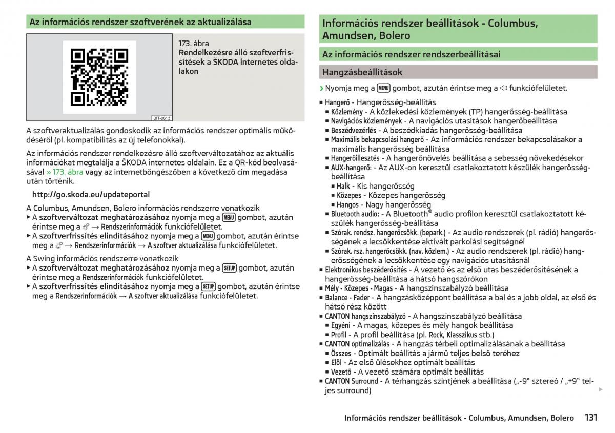Skoda Kodiaq Kezelesi utmutato / page 133
