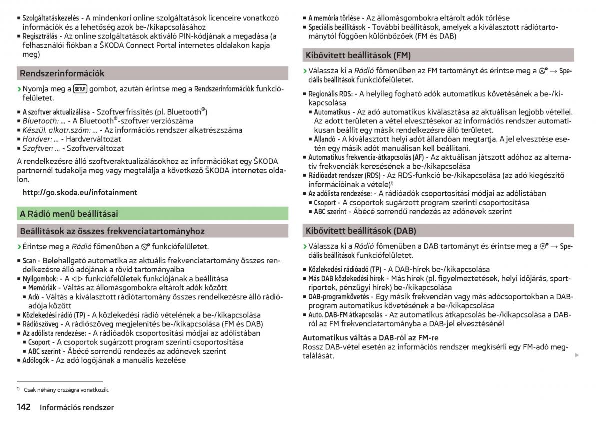 Skoda Kodiaq Kezelesi utmutato / page 144