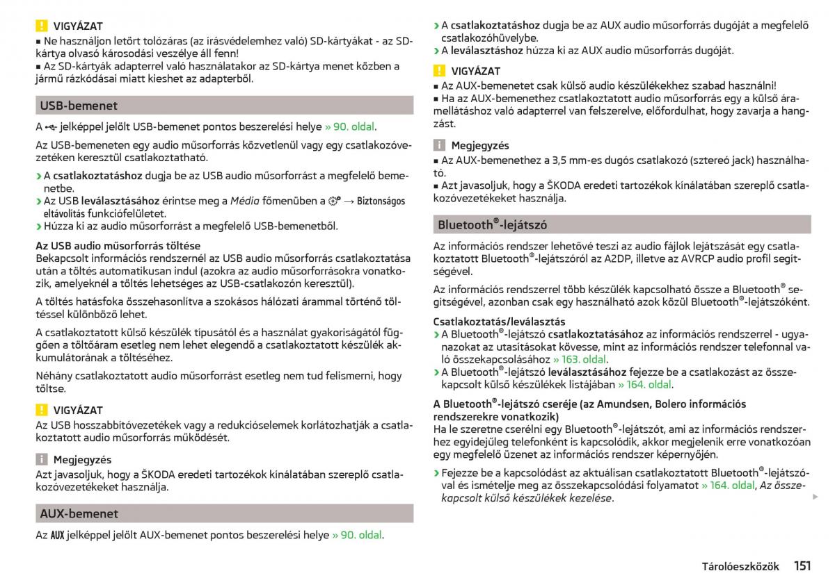 Skoda Kodiaq Kezelesi utmutato / page 153