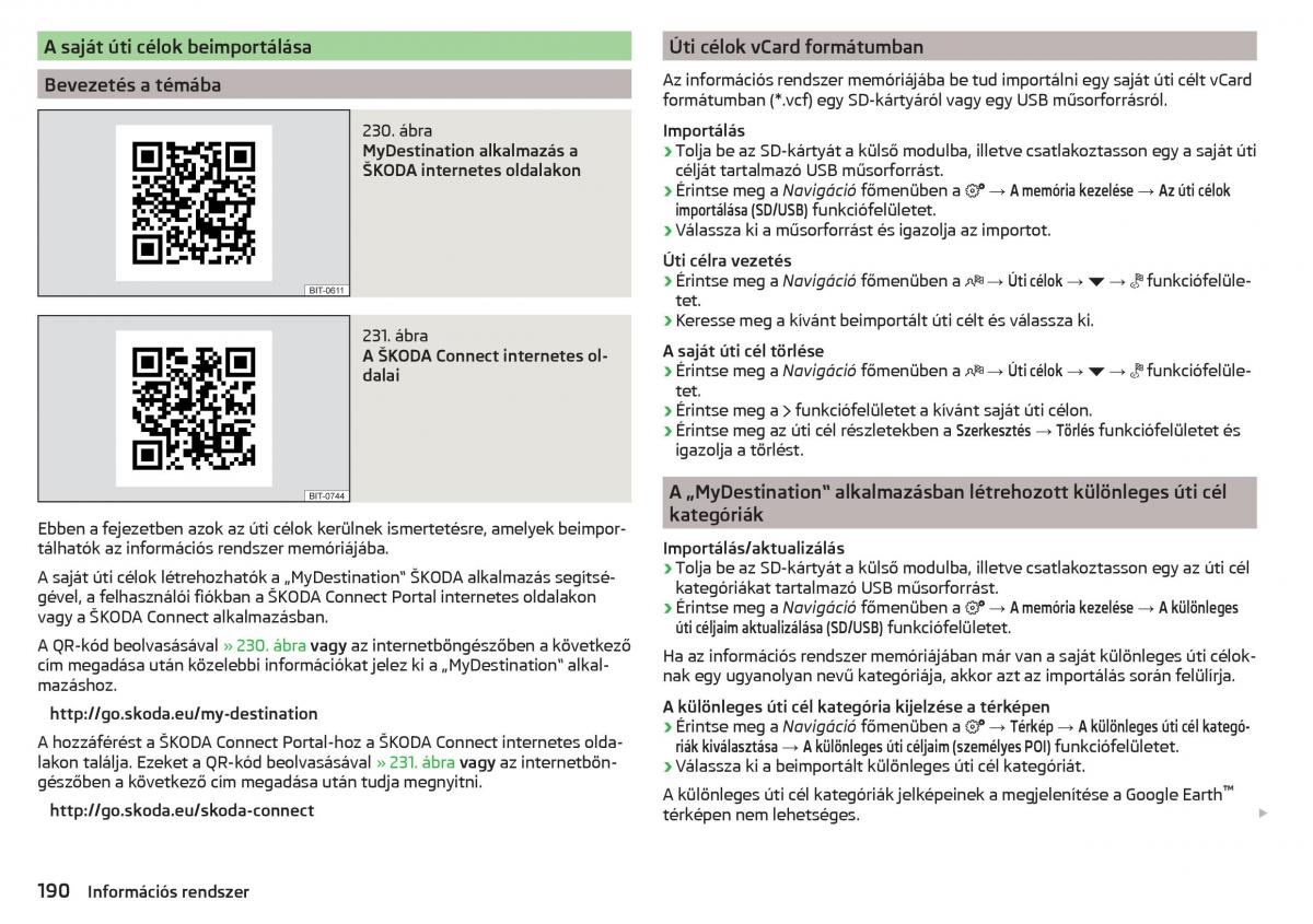Skoda Kodiaq Kezelesi utmutato / page 192