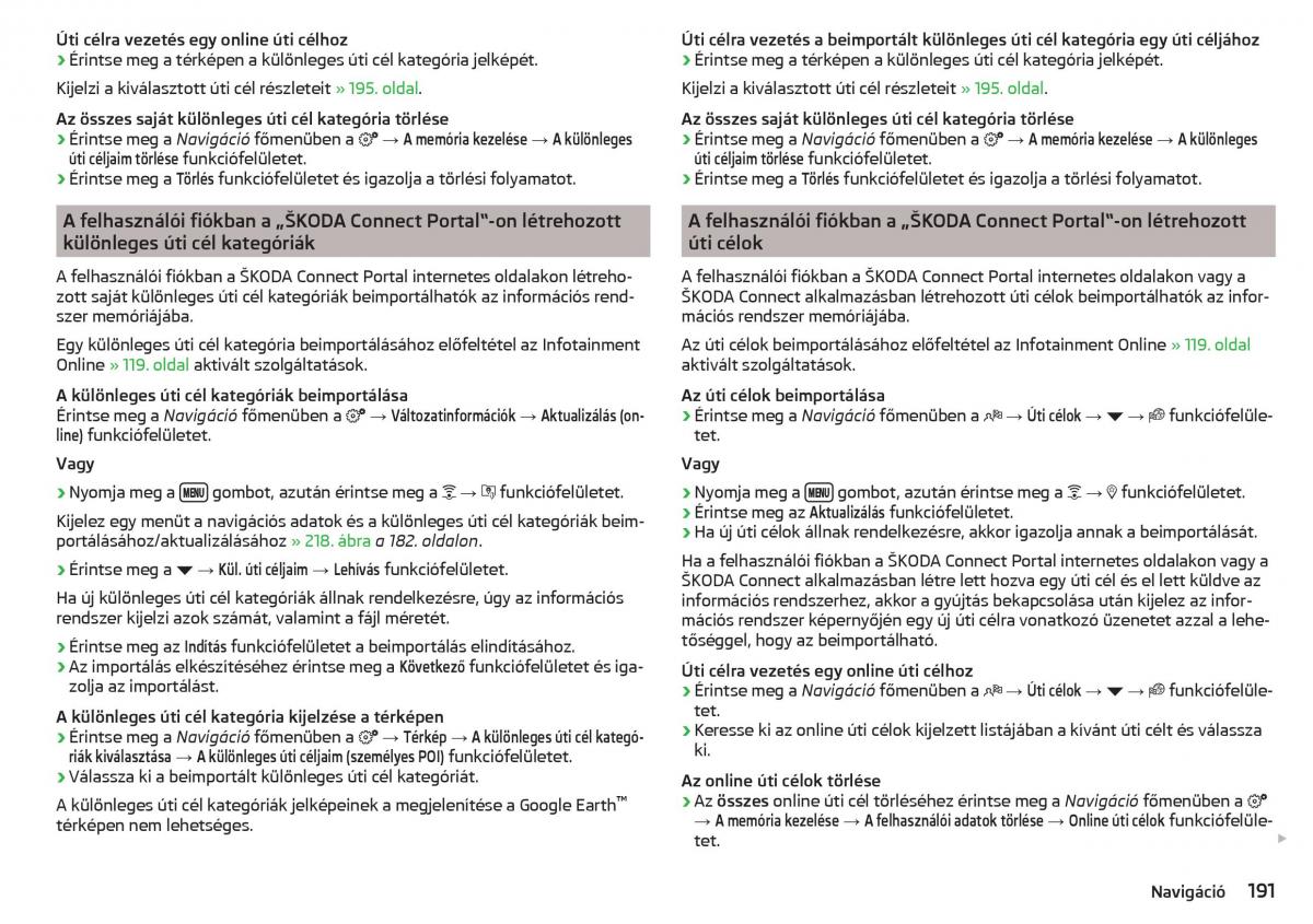 Skoda Kodiaq Kezelesi utmutato / page 193