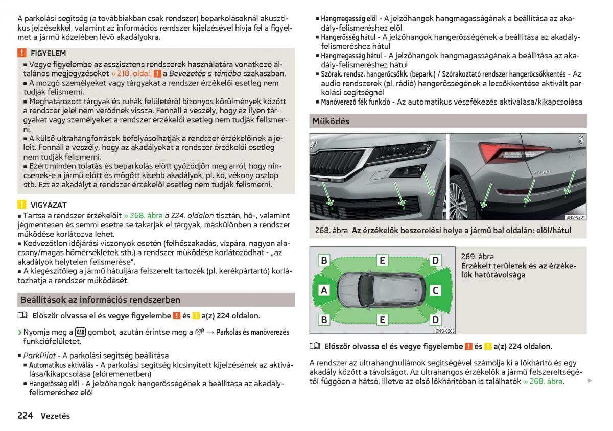 Skoda Kodiaq Kezelesi utmutato / page 226