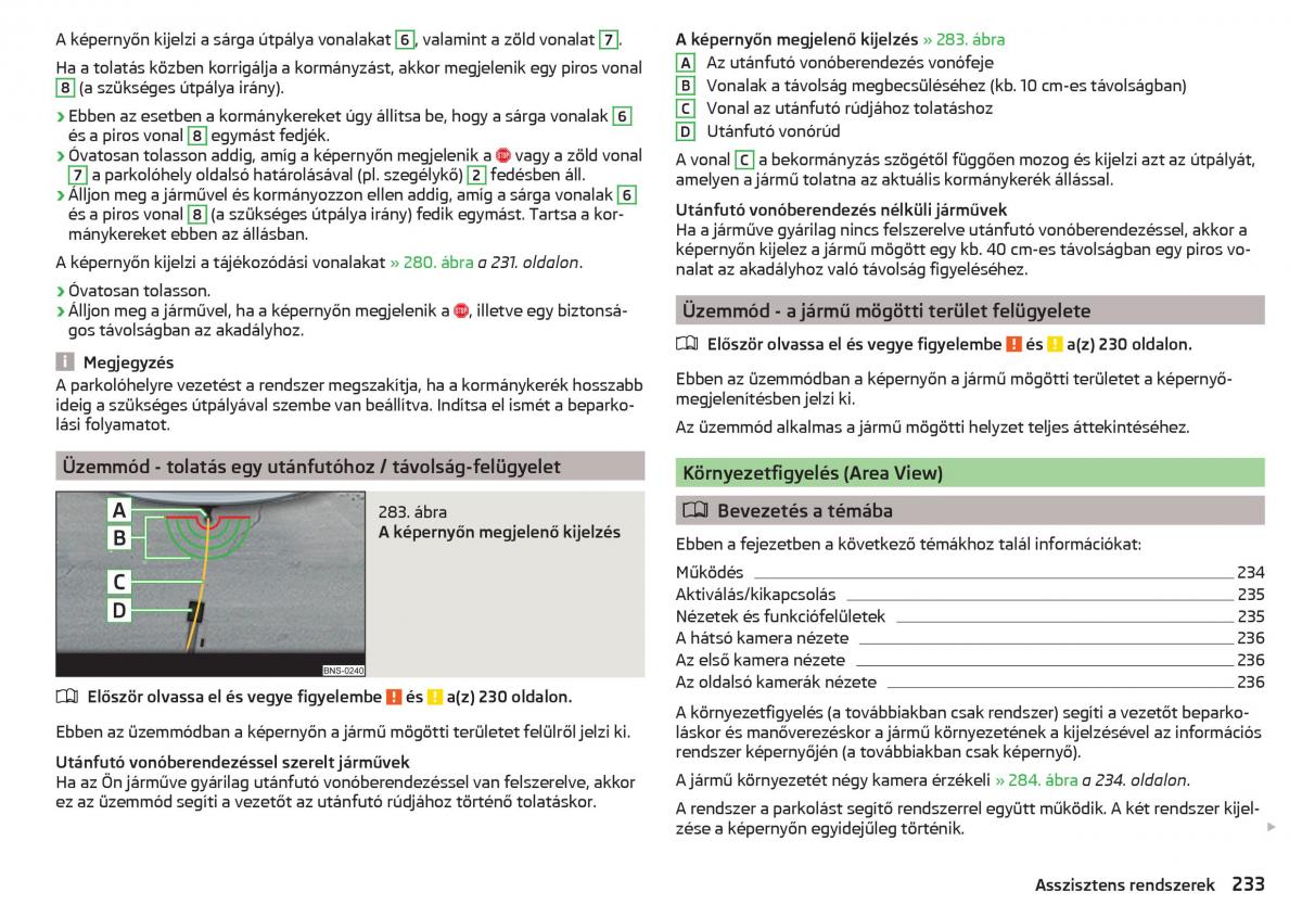 Skoda Kodiaq Kezelesi utmutato / page 235