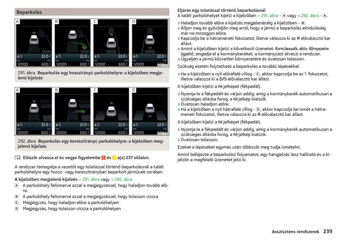 Skoda Kodiaq Kezelesi utmutato / page 241