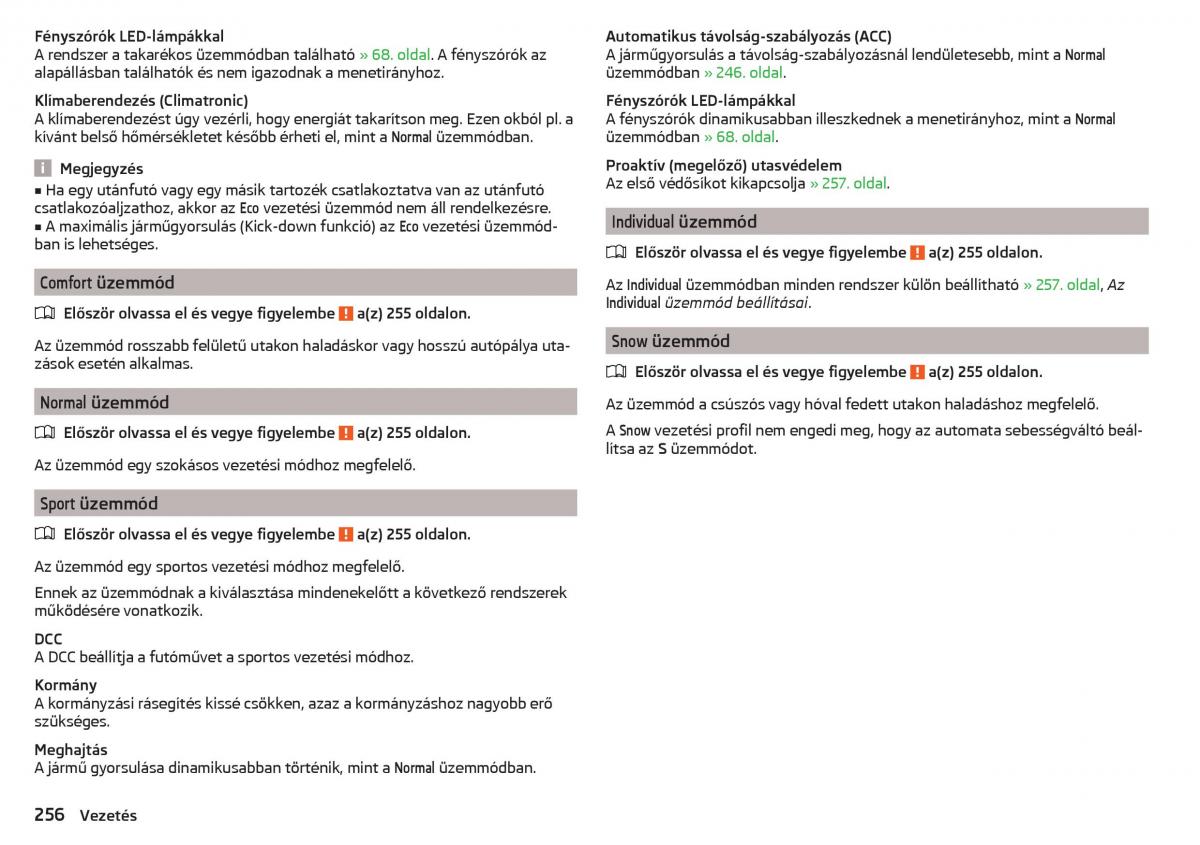 Skoda Kodiaq Kezelesi utmutato / page 258