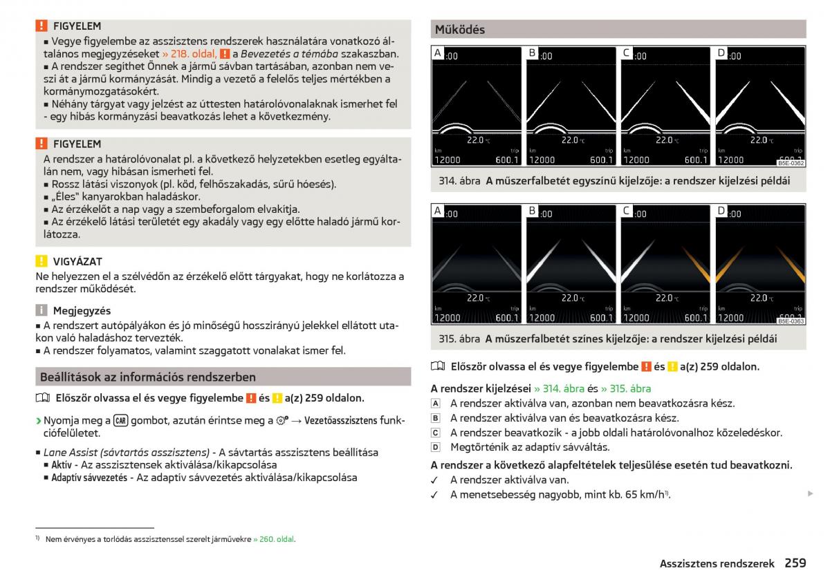 Skoda Kodiaq Kezelesi utmutato / page 261