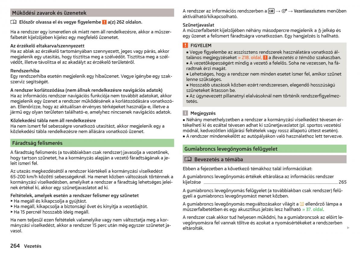 Skoda Kodiaq Kezelesi utmutato / page 266