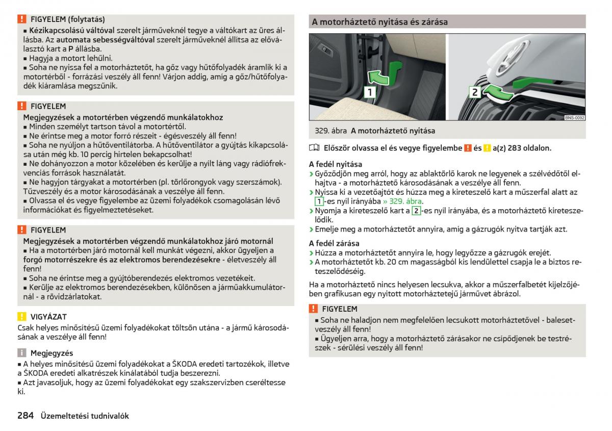Skoda Kodiaq Kezelesi utmutato / page 286