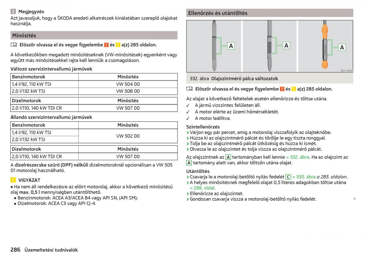 Skoda Kodiaq Kezelesi utmutato / page 288