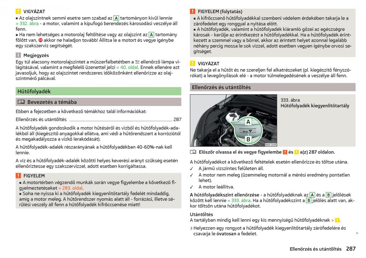 Skoda Kodiaq Kezelesi utmutato / page 289