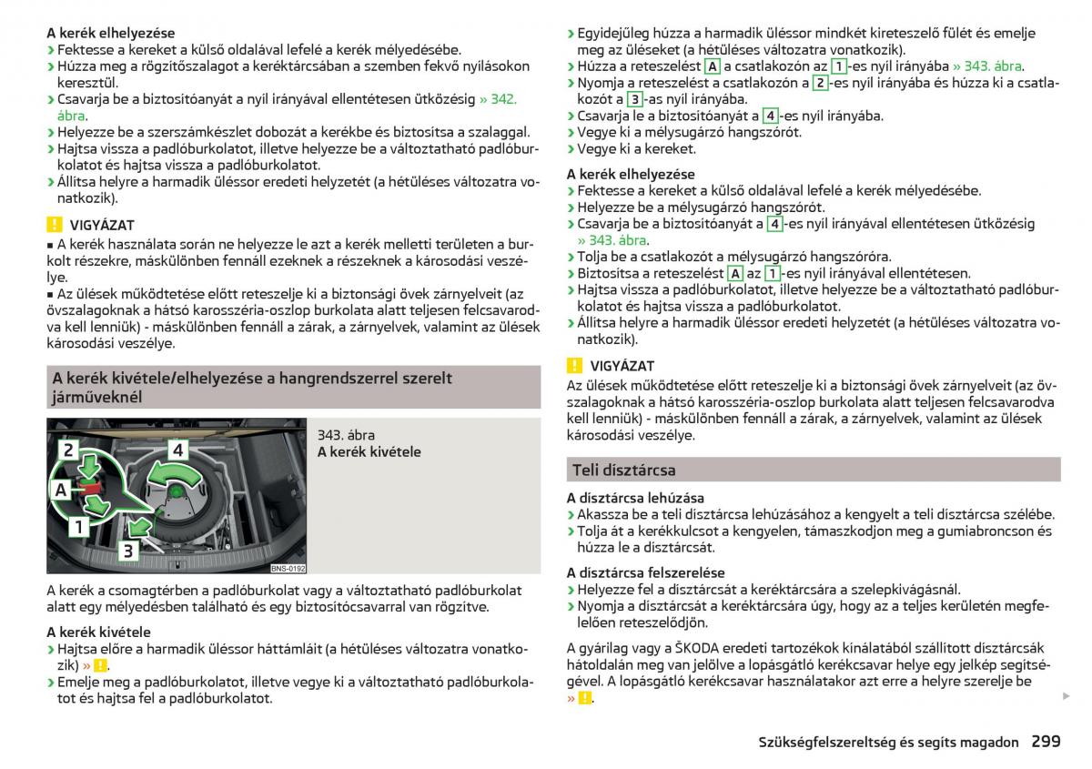Skoda Kodiaq Kezelesi utmutato / page 301