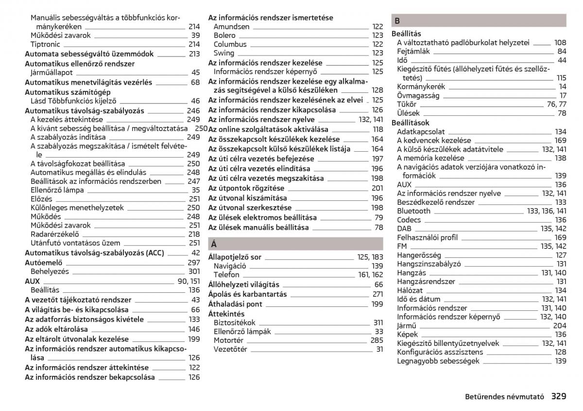 Skoda Kodiaq Kezelesi utmutato / page 331