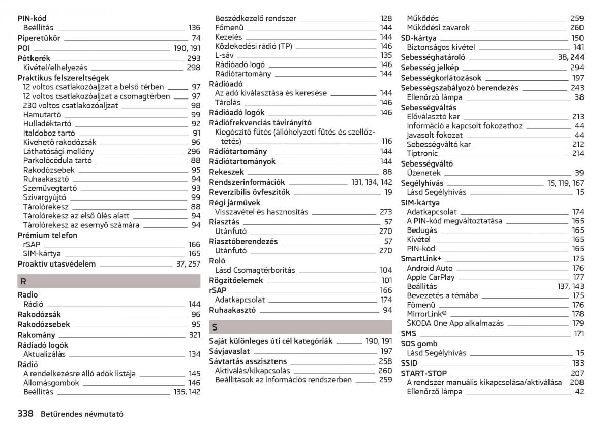 Skoda Kodiaq Kezelesi utmutato / page 340